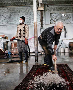 شستشوی سنتی قالی در قالیشویی باجک قم