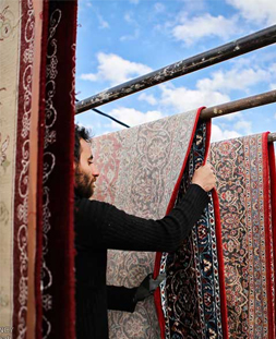 خشک کردن قالی در قالیشویی باجک قم